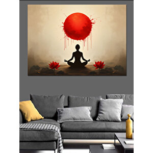 Güneş Meditasyon Figürü Dekoratif Kanvas - Mdf Ahşap Tablo 35x50 cm