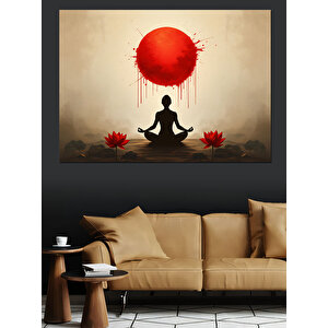 Güneş Meditasyon Figürü Dekoratif Kanvas - Mdf Ahşap Tablo 35x50 cm
