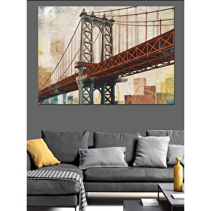 Eski San Francisco Köprüsü Dekoratif Kanvas - Mdf Ahşap Tablo 25x35 cm