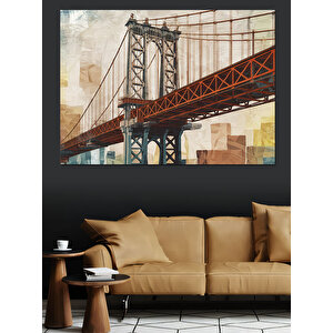 Eski San Francisco Köprüsü Dekoratif Kanvas - Mdf Ahşap Tablo 25x35 cm