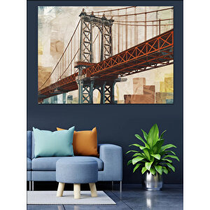 Eski San Francisco Köprüsü Dekoratif Kanvas - Mdf Ahşap Tablo 25x35 cm