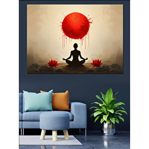 Güneş Meditasyon Figürü Dekoratif Kanvas - Mdf Ahşap Tablo