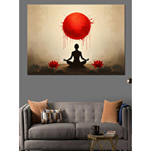 Güneş Meditasyon Figürü Dekoratif Kanvas - Mdf Ahşap Tablo