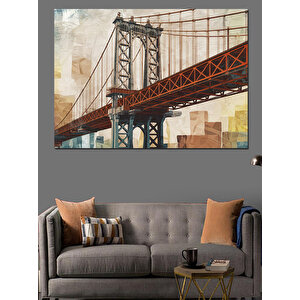 Eski San Francisco Köprüsü Dekoratif Kanvas - Mdf Ahşap Tablo