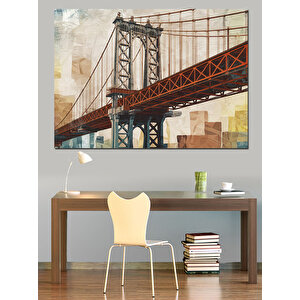 Eski San Francisco Köprüsü Dekoratif Kanvas - Mdf Ahşap Tablo