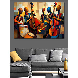 Caz Grubu Canlı Renkler Dekoratif Kanvas - Mdf Ahşap Tablo 70x100 cm
