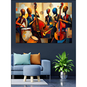 Caz Grubu Canlı Renkler Dekoratif Kanvas - Mdf Ahşap Tablo 35x50 cm