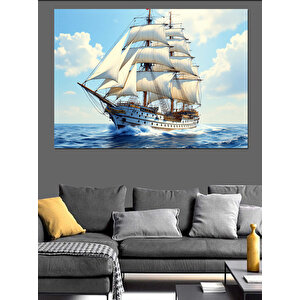 Yelkenli Gemide Yolculuk Dekoratif Kanvas - Mdf Ahşap Tablo 25x35 cm