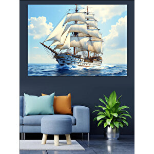 Yelkenli Gemide Yolculuk Dekoratif Kanvas - Mdf Ahşap Tablo