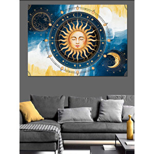 Güneş Ve Zaman Dekoratif Kanvas - Mdf Ahşap Tablo 100x140 cm