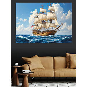Rüzgarlı Yelkenli Gemi Dekoratif Kanvas - Mdf Ahşap Tablo