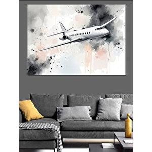 Havada Uçan Uçak Dekoratif Kanvas - Mdf Ahşap Tablo