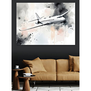 Havada Uçan Uçak Dekoratif Kanvas - Mdf Ahşap Tablo