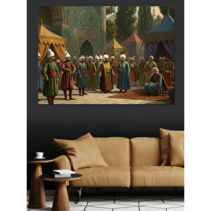 Padişahın Halkla Buluşması Dekoratif Kanvas - Mdf Ahşap Tablo 100x140 cm