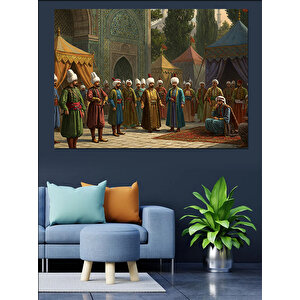 Padişahın Halkla Buluşması Dekoratif Kanvas - Mdf Ahşap Tablo 100x140 cm