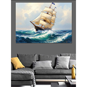 Yelken Açan Tarihi Gemi Dekoratif Kanvas - Mdf Ahşap Tablo