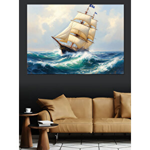 Yelken Açan Tarihi Gemi Dekoratif Kanvas - Mdf Ahşap Tablo