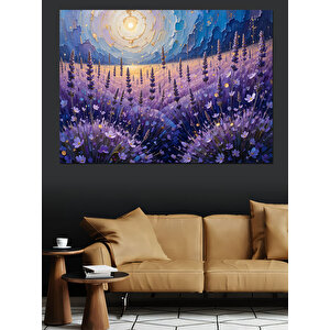 Güneşli Lavanta Tarlası Manzarası Dekoratif Kanvas - Mdf Ahşap Tablo 25x35 cm