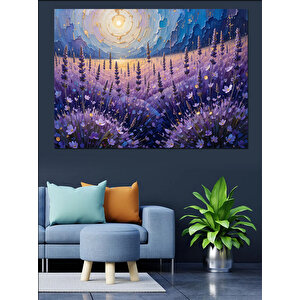 Güneşli Lavanta Tarlası Manzarası Dekoratif Kanvas - Mdf Ahşap Tablo 25x35 cm
