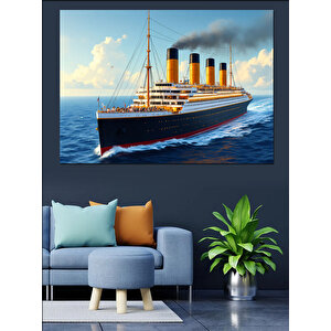 Titanik Gemisinin İllüstrasyonu Dekoratif Kanvas - Mdf Ahşap Tablo 70x100 cm