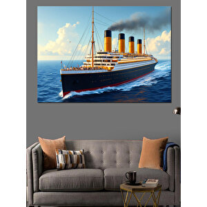 Titanik Gemisinin İllüstrasyonu Dekoratif Kanvas - Mdf Ahşap Tablo