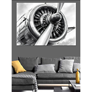 Uçak Pervanesi Yakın Çekim Dekoratif Kanvas - Mdf Ahşap Tablo 70x100 cm