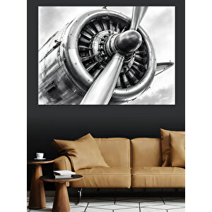 Uçak Pervanesi Yakın Çekim Dekoratif Kanvas - Mdf Ahşap Tablo 70x100 cm