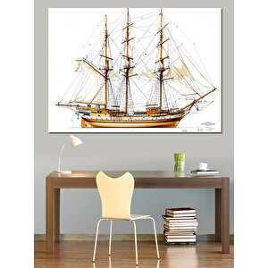 Eski Yelkenli Gemi Dekoratif Kanvas - Mdf Ahşap Tablo 50x70 cm
