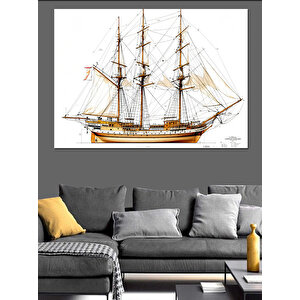 Eski Yelkenli Gemi Dekoratif Kanvas - Mdf Ahşap Tablo 50x70 cm