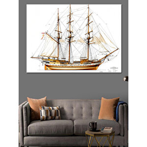 Eski Yelkenli Gemi Dekoratif Kanvas - Mdf Ahşap Tablo