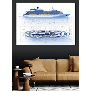 Lüks Yolcu Gemisi Dekoratif Kanvas - Mdf Ahşap Tablo 25x35 cm