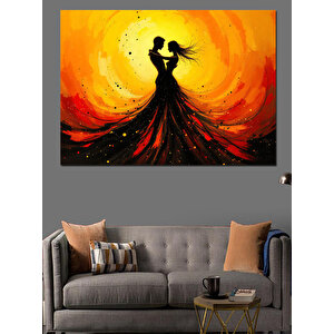 Güneşli Kadın Silüet Dansı Dekoratif Kanvas - Mdf Ahşap Tablo