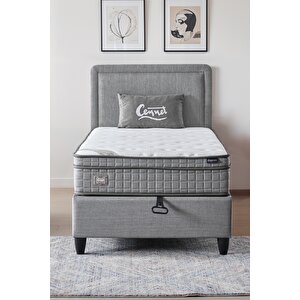 Melisa Tek Kişilik Sandıklı Baza + Full Ortopedik Antibakteriyel Visco Yatak + Başlık 3 Lü Set 120x200 cm