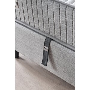 Mimoza Modeli Tek Kişilik Full Ortopedik Antibakteriyel Yataklı Baza Ve Başlık Takımı 3 Lü Set