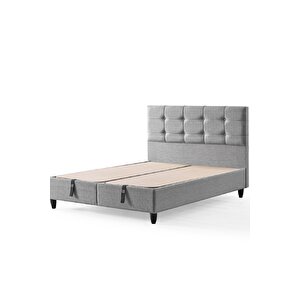 Mimoza Modeli Çift Kişilik Full Ortopedik Yataklı Sandıklı Baza Ve Başlık Takımı 3 Lü Set