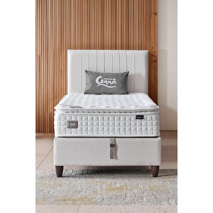 Zambak Tek Kişilik Sandıklı Baza + Full Ortopedik Antibakteriyel Pedli Yatak + Başlık  3 Lü Set