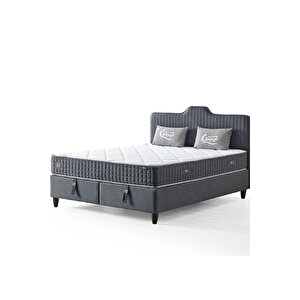 Menekşe Serisi Antibakteriyel Full Ortopedik Yataklı Baza Ve Başlık Seti 3 Lü Set 160x200 cm