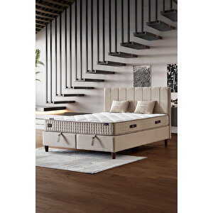 Manolya Çift Kişilik Full Ortopedik Antibakteriyel Yatak + Sandıklı Baza + Başlık  3 Lü Set 150x200 cm
