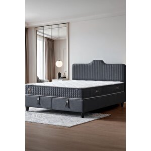 Menekşe Serisi Antibakteriyel Full Ortopedik Yataklı Baza Ve Başlık Seti 3 Lü Set 140x190 cm