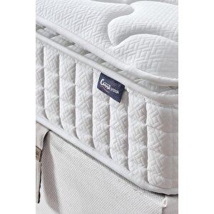 Zambak Modeli Çift Kişilik Pedli Paket Yaylı Full Ortopedik Antibakteriyel Yatak 160x200 cm