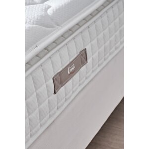 Zambak Modeli Çift Kişilik Pedli Paket Yaylı Full Ortopedik Antibakteriyel Yatak 160x200 cm