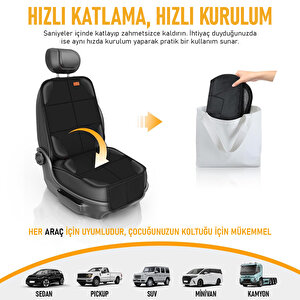 Haegs Oto Koltuk Koruyucu Kılıf, Çocuk Oto Koltuğu Için Koruyucu Örtü, Kalın Pedli Araba Koltuk Minderi Su Geçirmez Evcil Hayvan, Kedi Köpek Araç Koltuk Örtüsü, - Siyah