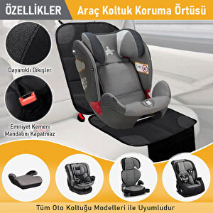 Haegs Oto Koltuk Koruyucu Kılıf, Çocuk Oto Koltuğu Için Koruyucu Örtü, Kalın Pedli Araba Koltuk Minderi Su Geçirmez Evcil Hayvan, Kedi Köpek Araç Koltuk Örtüsü, - Siyah