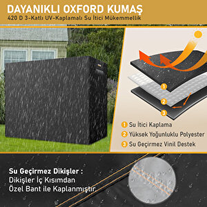 Haegs Bahçe Salıncak Koruma Örtüsü Üç Kişilik Tenteli Hamak Bahçe Salıncağı Koruma Kılıfı Su Geçirmez Branda Dayanıklı 210x125x170cm Gri