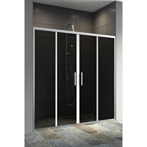 Lareks Temperli 6 Mm Ön Cephe Cam Duşakabin Krom Profil Füme Cam 185 cm