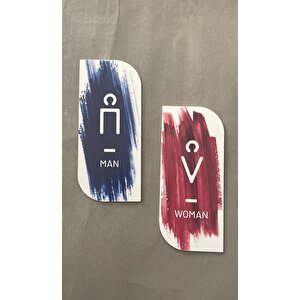 Colour Brush Serisi Kadın&erkek Wc Yönlendirme Levha Seti