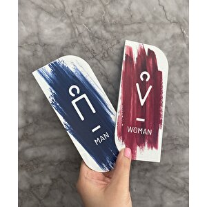 Colour Brush Serisi Kadın&erkek Wc Yönlendirme Levha Seti