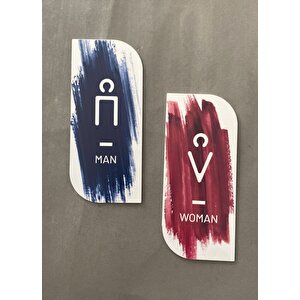 Colour Brush Serisi Kadın&erkek Wc Yönlendirme Levha Seti