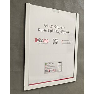 A4 Kolay Değiştirilebilir Beyaz Duvar Ve Kapı Tipi Pleksi Föylük