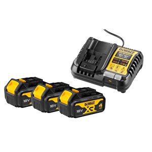 4,0 Ah Şarj Seti Dcb1104 18v Lı-ion Akü Şarj Cihazı+dcb182-xj 18 Volt / 4,0 Ah Li-ion 3 Adet  Akü